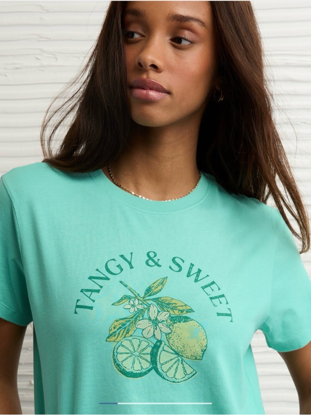 AE  Tangy & Sweet Mint/ Teal green 100% cotton  Graphic Tee
Size large